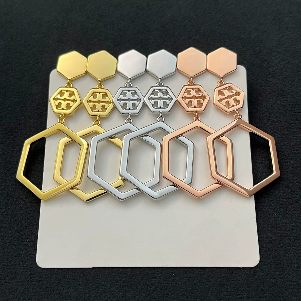 Tory Burch Geometric Long Drop Earrings Bold